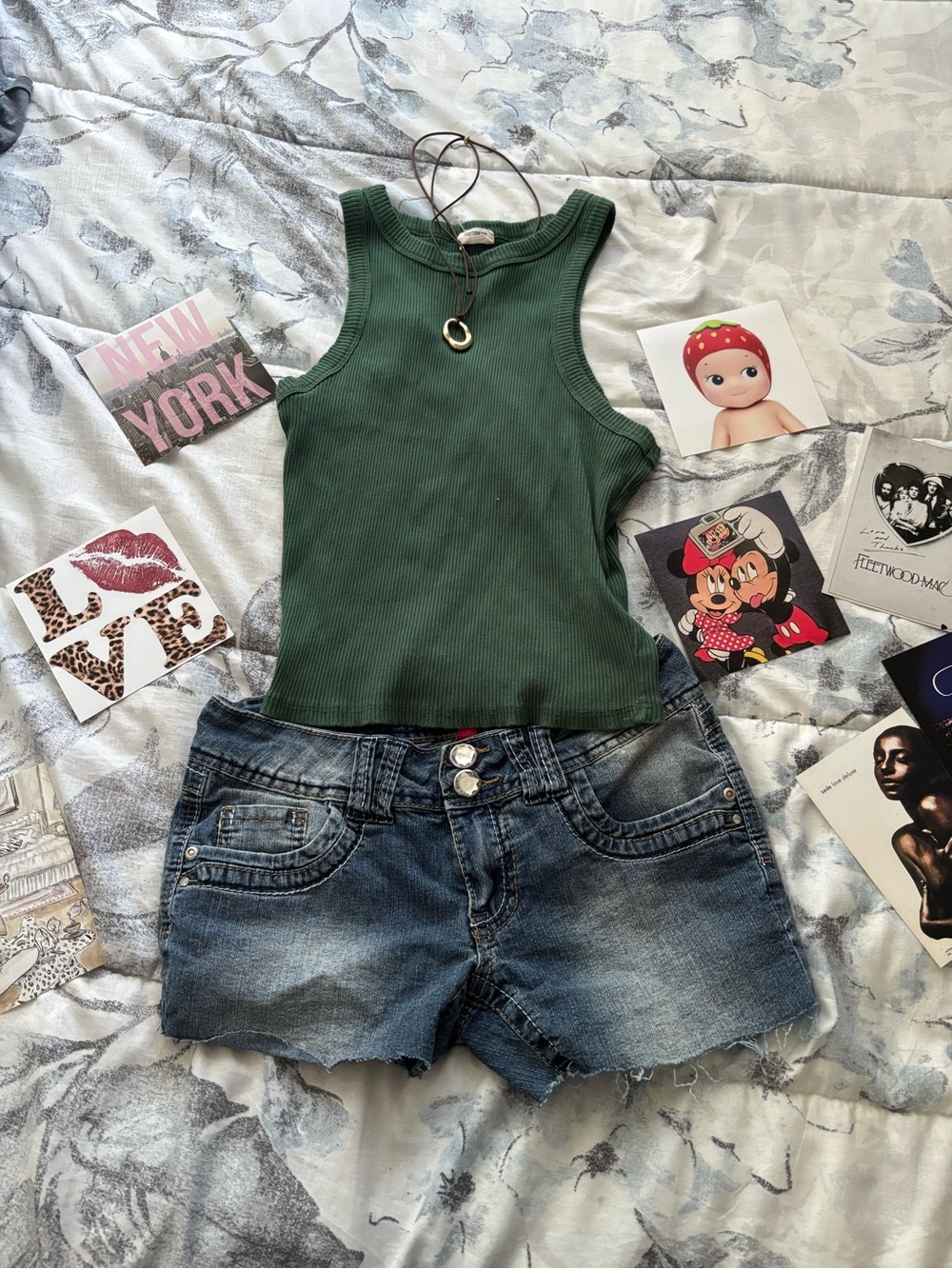 Cotton On • Dark Green Ribbed Crewneck Tank